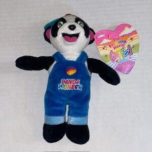 Vintage New w/tag 1998 Lisa Frank Panda Painter Fantastic Beans Beanie Plush